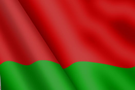 A Belarus waving flag 3d illustration wind ripple