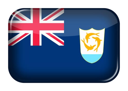 An Anguilla web icon rectangle button with clipping path 3d illustration