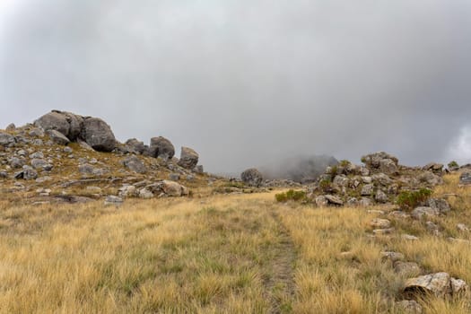 Andringitra national park, Haute Matsiatra region, Madagascar, beautiful mountain landscape. Hiking in Andringitra mountains. Madagascar wilderness landscape.
