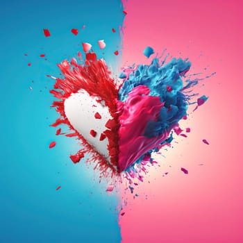 A beautiful representation of love and romance, the Blushing Rose and Sky Blue Love Heart combines two captivating colors, a passionate red and a serene blue, in a stunning display of love and emotion. The image is generated with the use of an AI.