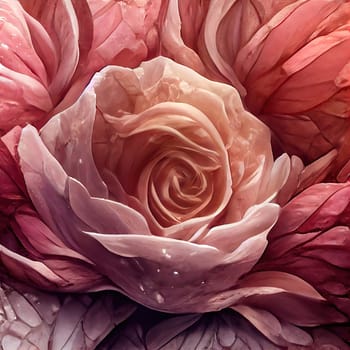 A digital canvas of blooming pink roses, showcasing their stunning beauty and intricate details. The vibrant shades of pink will leave you in awe and bring a touch of nature to your home. The image is generated with the use of an AI.