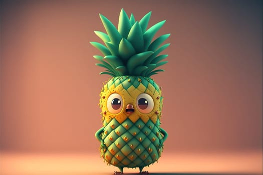 Cute Pineapple Character.
