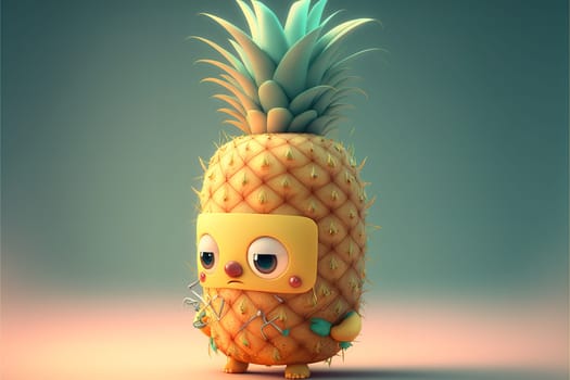 Cute Pineapple Character.