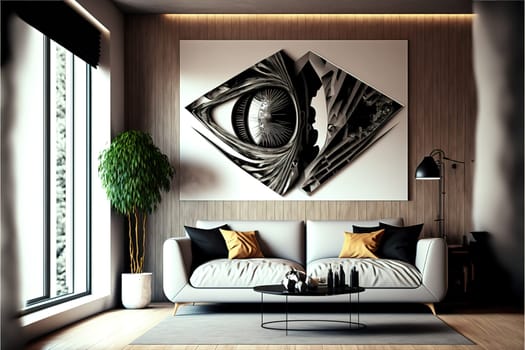 Modern design home interior of living room. Stylish home decor.