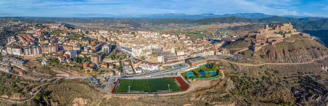 Panoramic view of Cardona, a municipality in Spain belonging to the province of Barcelona, in Catalonia Spain. Located in the Bages region, with a population of 4,575 inhabitants