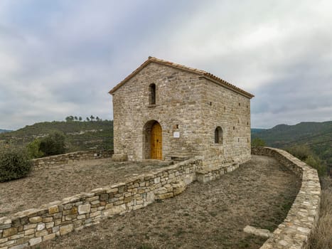 Chapel of Santa Magdalena Talamanca Spain, restoration of the original from the 13th century with a humble style that follows the traditional plan of a crown by a semicircular apse.