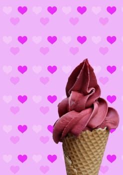Close up of an ice cream cone, a waffle ice cream cone.