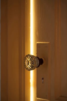 Closed door with light coming through.
