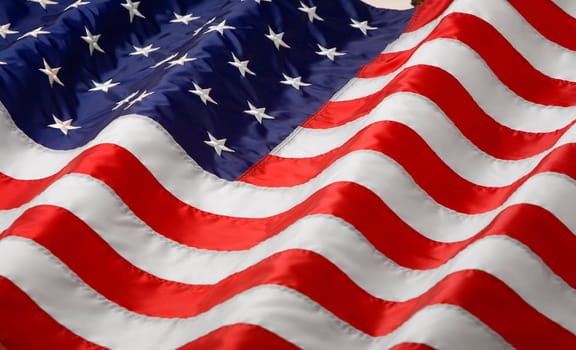 Close up of the American Flag.