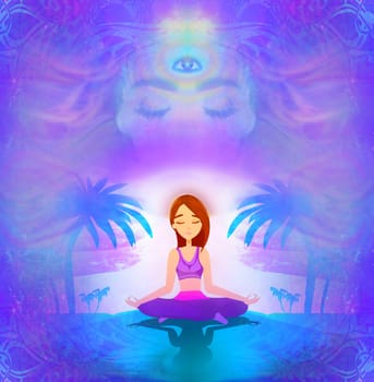 Woman with third eye, psychic supernatural senses