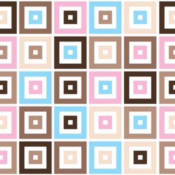 Concentric squares. Colorful geometric seamless pattern.