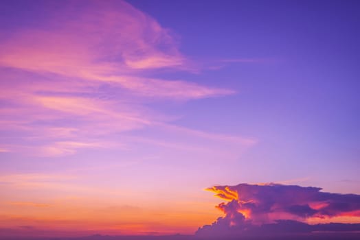 Abstract and pattern of cloud sky, Velvet violet, Velvet Purple, Trend color background, Pattern of colorful cloud and sky sunset or sunrise: Dramatic sunset in twilight, Beautyful of sky