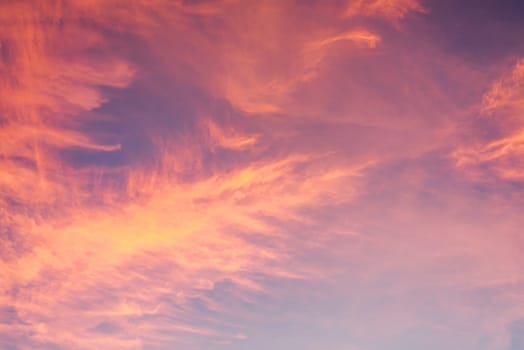 Abstract and pattern of cloud sky Calming coral, Orange, Trend color background, Pattern of colorful cloud and sky sunset or sunrise: Dramatic sunset in twilight, Beautyful of sky