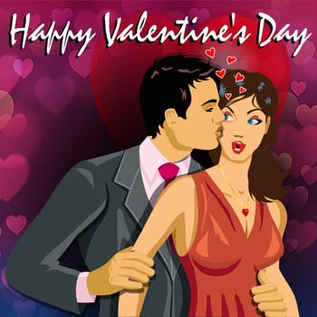 Happy Valentines Day. Greeting card. Illustration. Valentine s Day is a holiday when lovers express their affection with greetings and gifts. It is also called St. Valentine's Day.