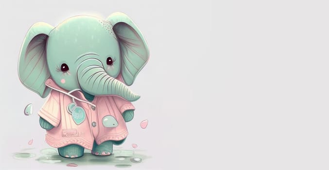 Cute easter lamb with clothes, pastel color, spring holiday greeting card, fairy tale character, love and emotion, generative AI