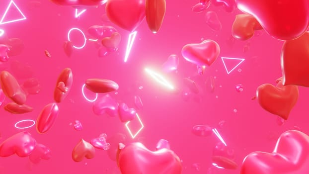 3D illustration Background for advertising and wallpaper in valentines and wedding scene. 3D rendering in decorative concept.