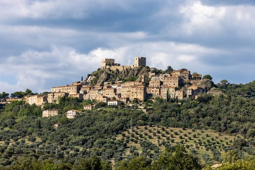 Montemassi a fortified village in the province of Grosseto. Tuscany. Italy