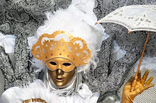 VENICE, ITALY - Febrary 5 2018: The masks of the Venice carnival 2018.