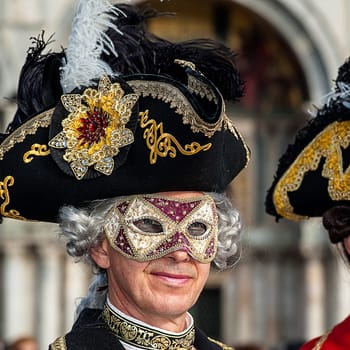 VENICE, ITALY - Febrary 5 2018: The masks of the Venice carnival 2018.