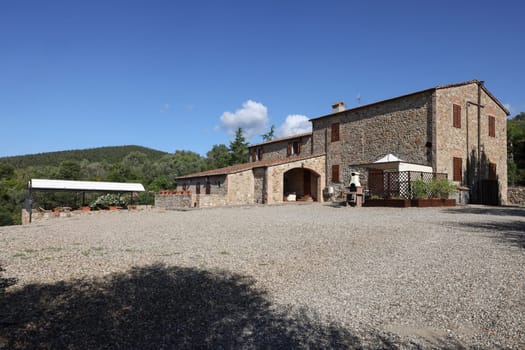 Restored old stone house in Montemassi in the province of Grosseto. Tuscany. Italy