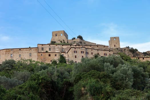 Montemassi a fortified village in the province of Grosseto. Tuscany. Italy