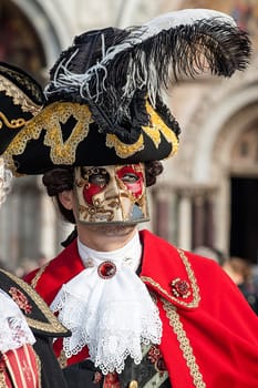 VENICE, ITALY - Febrary 5 2018: The masks of the Venice carnival 2018.