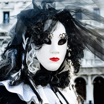 VENICE, ITALY - Febrary 5 2018: The masks of the Venice carnival 2018.