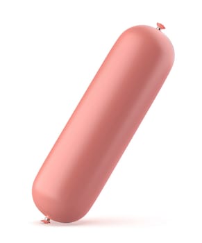 Ham in casing on white background