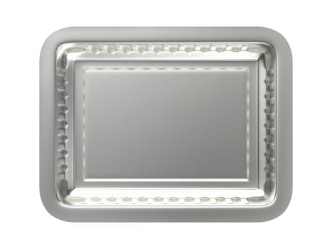Empty aluminum container for various types of food, top view