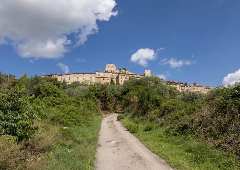 Montemassi a fortified village in the province of Grosseto. Tuscany. Italy