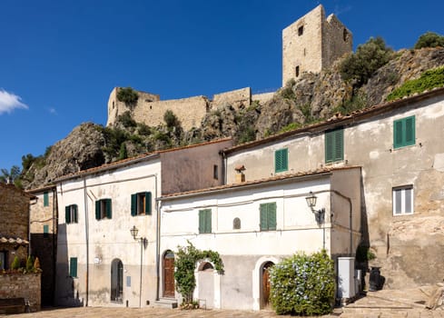 Montemassi a fortified village in the province of Grosseto. Tuscany. Italy