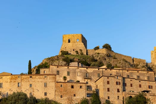 Montemassi a fortified village in the province of Grosseto. Tuscany. Italy