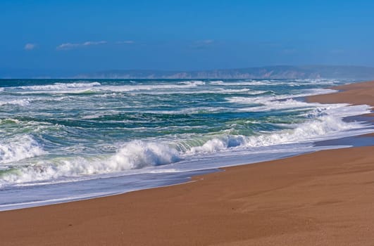 Churning Waters on a Remote Beach in Point Reyes National Lakeshore in California