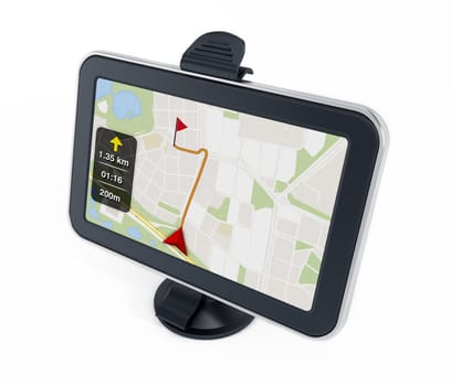 Navigation device isolated on white background. 3D illustration.