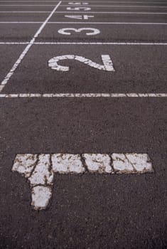 Detail of outdoor athletics track, sport and competition