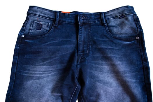 blue jeans pant isolated white background