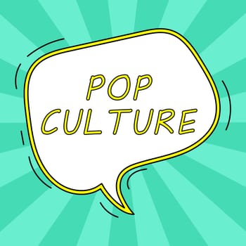Writing displaying text Pop Culture, Word Written on describes the lifestyle and tastes of the majority of mostly younger people