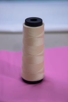 Spools of multicolor swings thread with Shallow depth of field