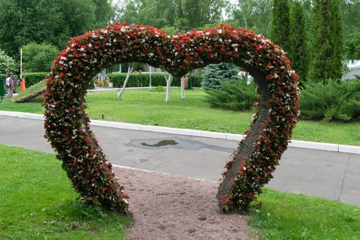 Big Heart (topiary figure) of fresh flowers