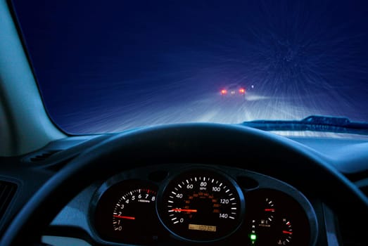Driving in a Colorado snow storm..