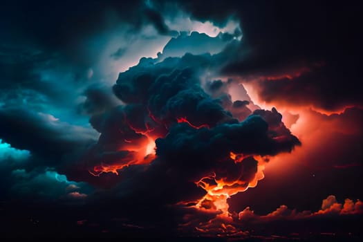 Dark moody storm clouds. Ominous warning.  Generative AI.