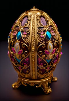 A Gold Jewelry Egg.  Generative AI.