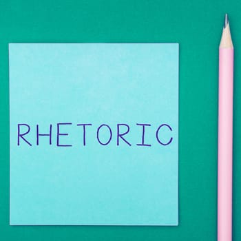 Handwriting text Rhetoric, Business idea study of writing or speaking as mean of communication or persuasion