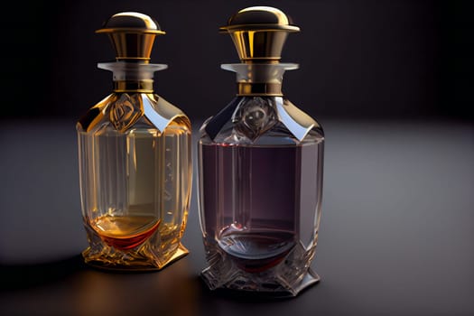 Aromatic Perfume bottles.  Fragrance Bottles.  Generative AI.