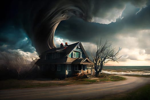 Capturing the Moment of a Catastrophic Tornado.  The Power of Nature.  Generative AI.