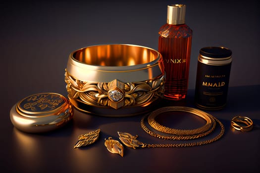 Golden Jewelry.  Generative AI.