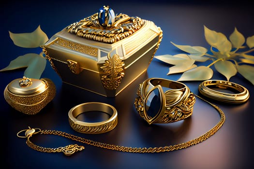 Golden Jewelry.  Generative AI.
