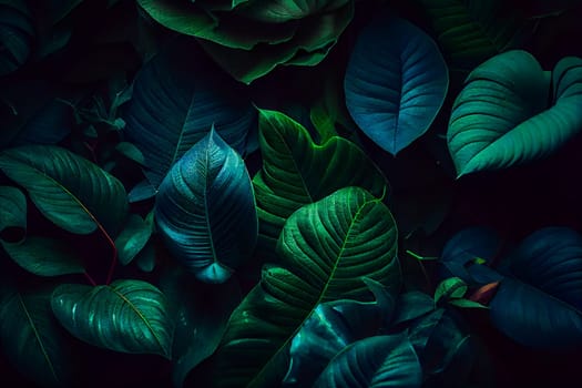 Green Leaf Background.  Generative AI.