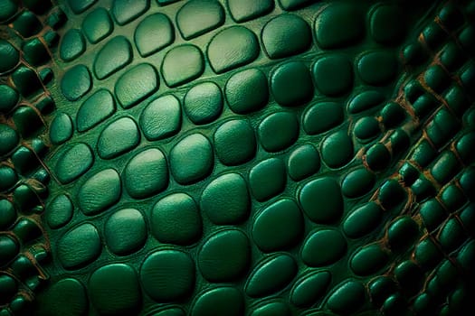 Green crocodile leather texture.  Generative AI.