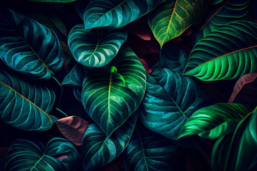 Green Leaf Background.  Generative AI.
